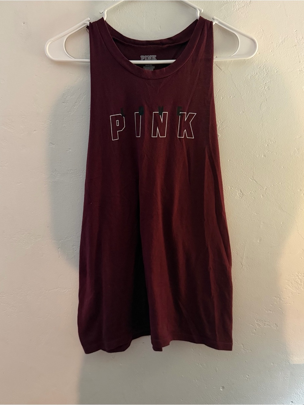 Victoria’s Secret PINK Love PINK Burgundy Twist Back Muscle Tank Top Medium